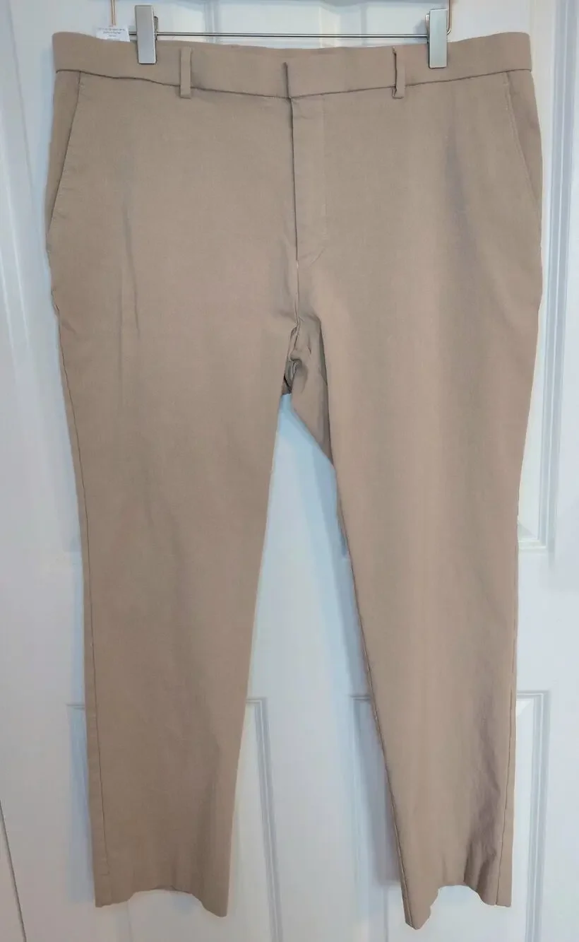 Tommy Hilfiger Mens TH Flex Modern Fit Performance Dress Pants Khaki 39x29 Golf